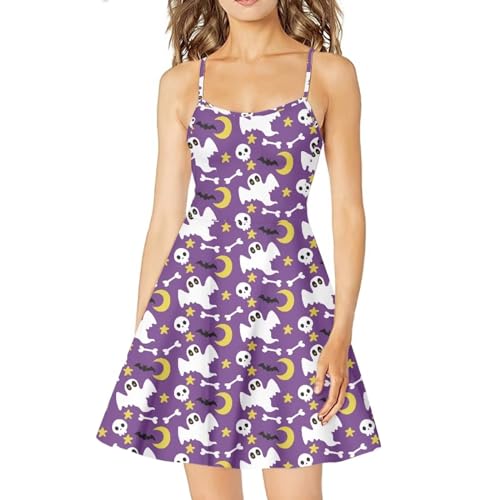 Image of Cozeyat Women Girls Summer Sleeveless Dress Casual Swing Beach Cover Up Knee Length Dresses,Large Size XS-4XL