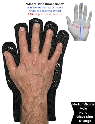 Image of Grill Armor Oven Gloves with Fingers - Extra Long Cuff, 932F Heat, Fire & Cut Resistant Mitts for BBQ, Grill, Cooking, Grilling, Baking & Smoker