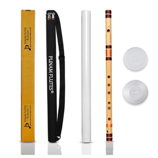 Punam Flutes C Natural Medium Right Hand Bansuri Size 19.5 inches
