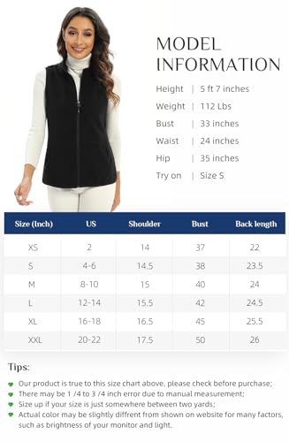 Xeoxarel FLEECE VEST-F07 Women'S Soft Polar Fleece Vest, Lightweight Sleeveless Jackets Classic Fit Outerwear Full-Zip Pockets Casual Clothes Black Xl thumb #4