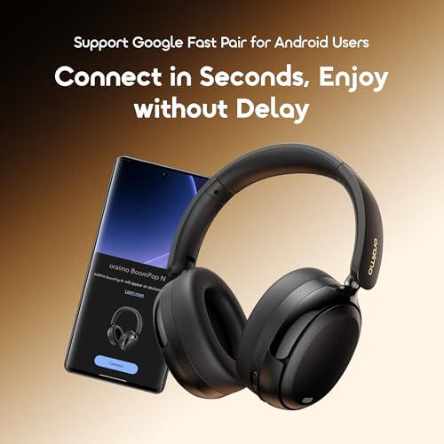 Image of Oraimo Bluetooth Headphones Active Noise Cancelling, 65H Playtime, 3 EQ Modes, Deep Bass, Bluetooth 5.4, Wireless Over-Ear Headphones with Microphone for Office Travel, Black | 360 Spatial Sound & Deep Bass, Waterproof ENC Dual-Mic Clear Calls, Bluetooth 5.4 & 3.5mm AUX Dual Model