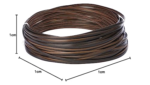 Laphivieh 120 Ft Wicker Repair Kit, Plastic Wicker Repair Supplies, Gradient Dark Brown with Visible Mixed Color Stripes, Synthetic Rattan Replacement Material for Patio Furniture Repair