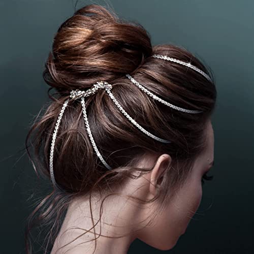 Chunyin Rhinestone Hair Chains For Women, Hair Extensions Pearl Hair Clip In Hair Braiding Clips Long Rhinestone Silver 6 Count (Pack Of 1) #TOP5