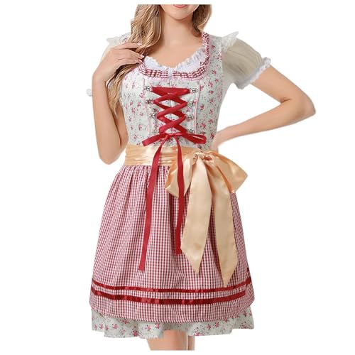 Vestido tirolés de encaje premium para mujer con falda tradicional bávara
