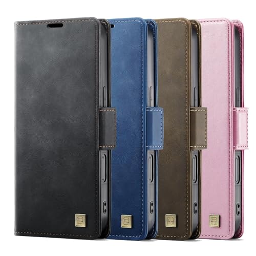 Protection iPhone 12 Pro noir étui cuir portefeuille magnétique - 2