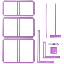 9Pcs Book Binding Easy Scrapbooking Tools, Bookbinder Stencils and Cutter Guide Kit, L T I Ruler + Corner Miter + Eyelet Guiding Bookbinding Tools for Notebook Calender Junk Journal HandbookPurple