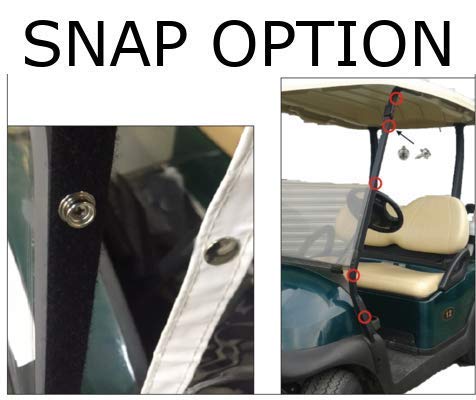 Golf Cart Cover – 3-Sided “Over-The-Top” Cart Cover for EZGO TXT 94-13 (3/4" Front Roof Supports) – Golf Cart Cover Enclosure – Vinyl - Cart Cover – Rear Facing Seat/Utility Box - Black