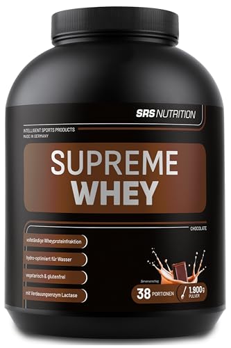 SRS Muscle - Supreme Whey XXL, 1.900 g, Schoko | Hydro-optimized Whey Protein | mit Enzym Laktase und Pro-B Vitaminen | aspartamfrei | deutsche Premiumqualität