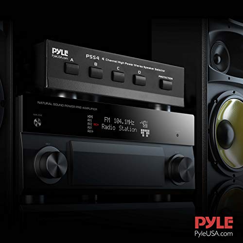 Premium New and Improved 4 Zone Channel Speaker Switch Selector Switch Box Hub Distribution Box for Multi Channel High Powered Stereo Amplifier A/B/C/D Switches | 4 Pairs Of speakers - Pyle (PSS4), Black by Pyle - Image 7