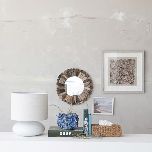 Creative Co-Op Round Layered Driftwood Framed Mirror, Natural