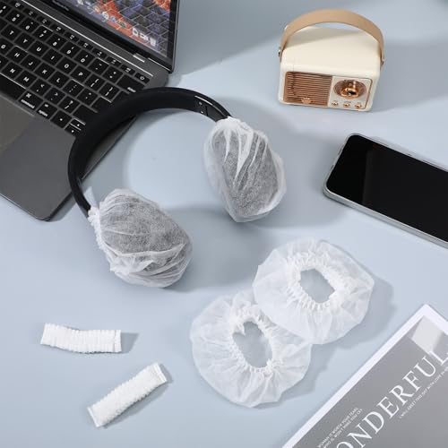 500 Cubiertas Desechables para Auriculares y Cubiertas para Oídos, Cubierta Sanitaria no Tejida para Auriculares Over-Ear (4.3 Pulgadas/11cm), Ideal para Gimnasios, Salones, Call Centers y Auriculares Compartidos, Blanco miniatura 6