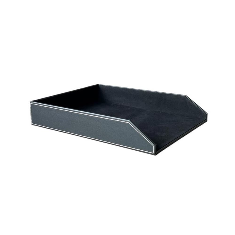 FZL02068LM Paper Organizers Leather Desk File Organizer, Used to Store documents folders Stationery Magazines Newspapers Office Trays(Black)