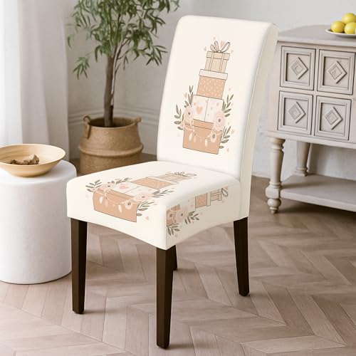 Housses de chaise de salle à manger (lot de 4) en élasthanne extensible, couleur unie lavable