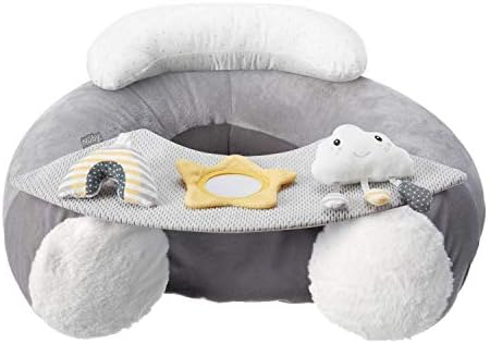 Nuby Sit-Me-Up Baby Seat, Cloud & Star, Inflatable Sit & Play Floor Seat With Tray And Baby Toys