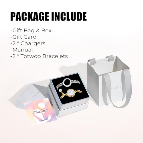 Image of TOTWOO Touch Bracelets for Couples, Vibration & Light Up for Love Couples Long Distance Relationship Gifts for Girlfriend Bluetooth Pairing Jewelry, One Size, Stainless Steel, no gem