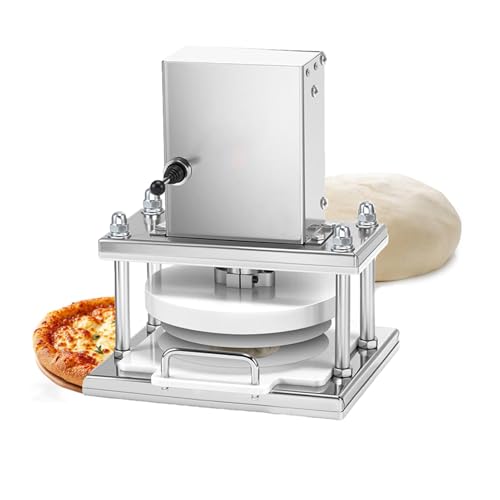 Máquina para Estender Pizza-Prensa para Masa Eléctrica,Laminadora de Masa Profesional-22cm Acero Inox,Cuerpo Robusto de 7kg para Servicio de Catering y Eventos de Gala(22cm)