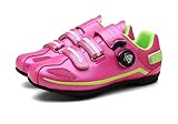 tangjiu Zapatillas de Bicicleta de Carretera de Montaña Transpirables Unisex, Zapatillas Deportivas Antideslizantes con Absorción de Impactos, Adecuadas para Ciclismo y Senderismo (Rosado,42EU)