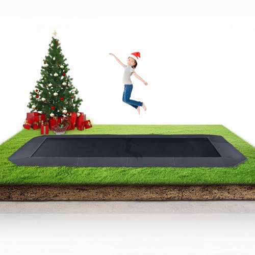 10'x17' FT Avyna Premium Rectangle In-Ground Trampoline – Heavy-Duty Outdoor