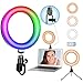 Produktbild 6 Zoll Ringlicht Laptop, 23 RGB-Modi 10 Helligkeit Videokonferenz Licht mit Handy Stativ und Clip, Ring Light Ringleuchte Laptop für Makeup Live-Streaming Fotografie TikTok YouTube