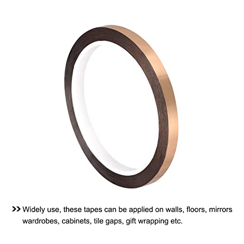 Image of MECCANIXITY Metalized Polyester Film Tape,0.31inch x 54.6yds. Adhesive Mirror Finish Decor Tape for Detailing Accent Wall,Wardrobe Crafts Tape 50m x 8mm,Rose Gold Tone