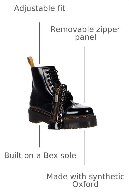 Image of Dr. Martens Women's Vegan Sinclair Fashion Boot, Black Oxford, 7