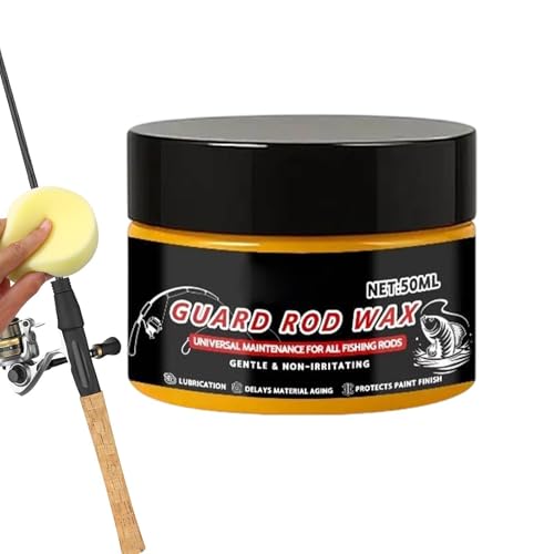 Buffing Wax 50ml - Anti Friction Rod Care Cream with Sponge | Long Lasting Protective for Smooth, Casting Maintenance, Tackle Sh