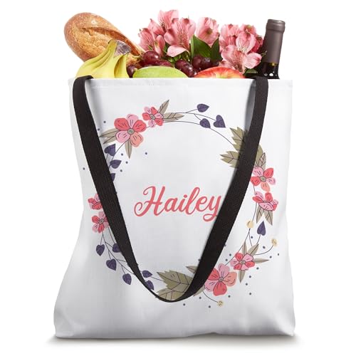Bolso tote floral personalizado con nombre para mujeres y niñas miniatura 4