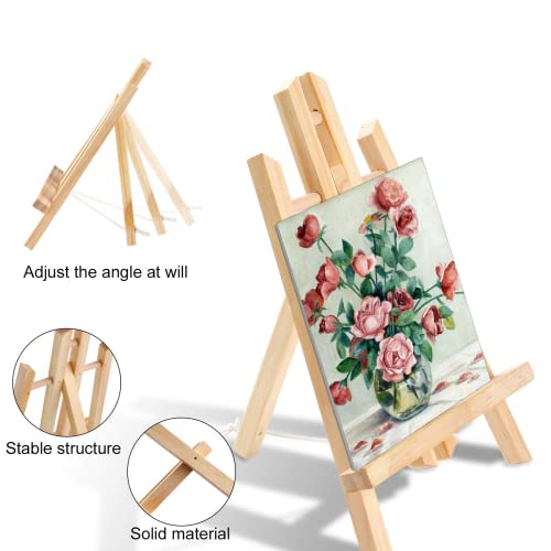 Aroic 120 Pcs Painting Supplies Set With Easels, 10 Pcs Wood Easels, 10 Packs Of 100 Brushes With Nylon Brush Head And 10 Pcs Palettes, Tabletop Wooden Art Easel For Kids & Adults Sip And Paint Party #TOP2