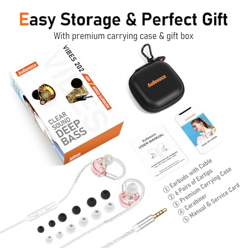 Image of Audiovance Vibes 202M HiFi Wired Earbuds in-Ear Monitor Headphones with Mic