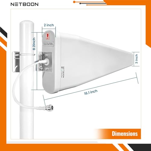 Image of 14 dBi LPDA Outdoor Directional Antenna with 25 Meter HLF200 Low Loss Coaxial Cable - Wide Frequency Range, Weatherproof Build, High Gain