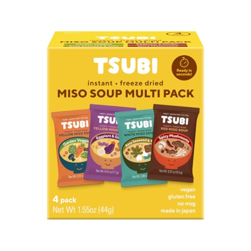 Tsubi Soup Freeze-Dried Japanese Miso Soup Packets - Instant, Vegan,