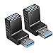 USB 3.0 Adapter 90 Degree Male to Female Combo Vertical Up and Down Angle Coupler Connector by Oxsubor