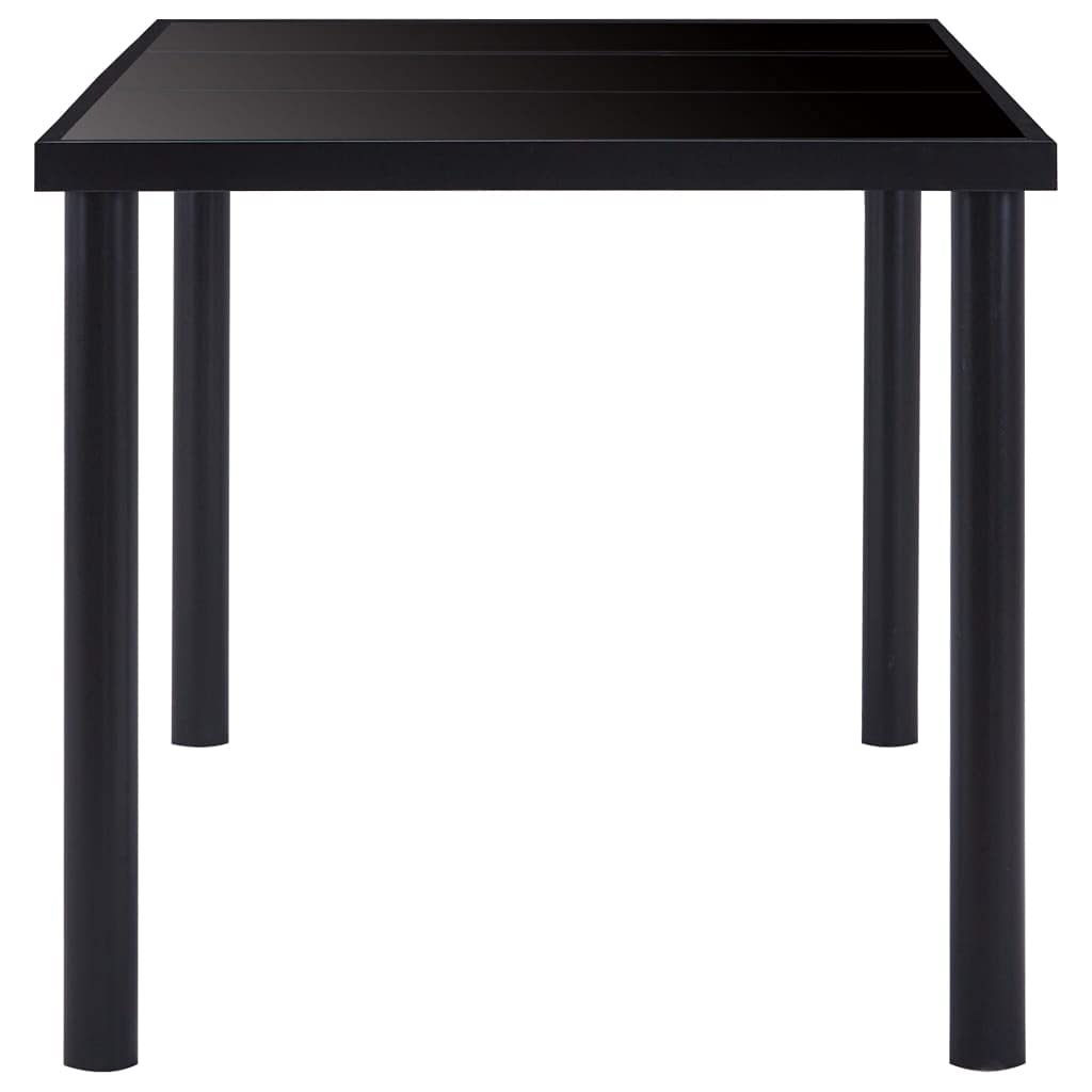 Table à manger en verre trempé, noire, 200 x 100 x 75 cm, table de cuisine moderne pour salle à manger, table en verre durable pour l'intérieur et l'extérieur, montage facile
