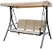 Kozyard Brenda 3 Person Outdoor Patio Swing with Strong Weather Resistant Powder Coated Steel Frame and Textilence Seats(Beige)