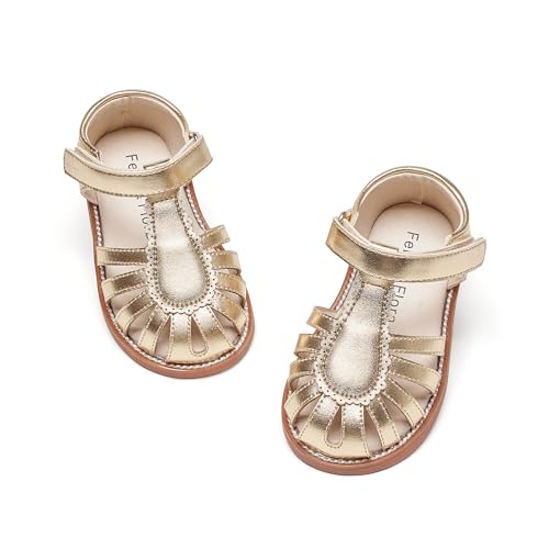 Image of Felix & Flora Toddler Girls Sandals Flower Girl Shoes Soft Rubber Princess Flat Shoes