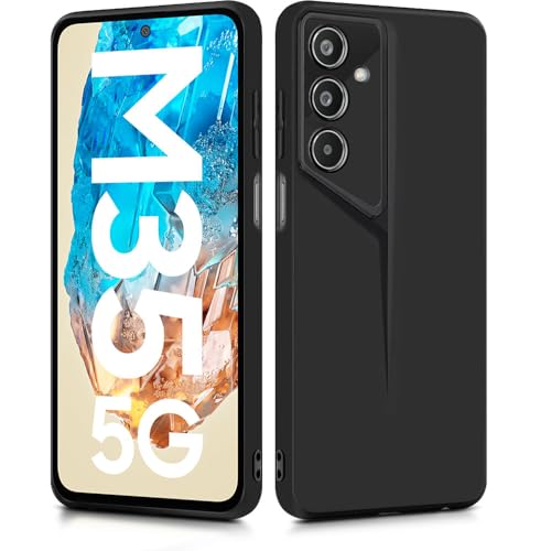 Image of WOW IMAGINE Slim Back Cover for Samsung Galaxy M35 5G | Blade Series Ultra Thin Case with Lightweight Design | Camera Protection | Soft Matte Silicone Flexible Mobile Case - Black
