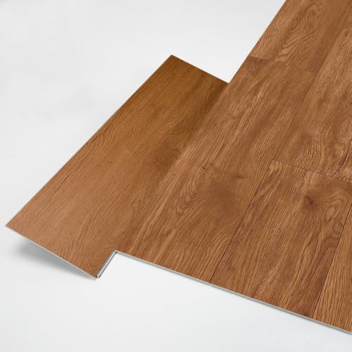 Art3d Click-Lock Wood Look SPC Floor Planks, 24 x 6 Inch, 24-Pack, Teak