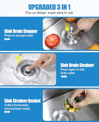 Colador para Fregadero de Cocina de Acero Inoxidable miniatura 3