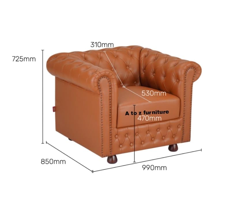 Image of A to Z Furniture Classic Chesterfield Sofa Set Luxury Chesterfield Sofa in for Home Living Room & Office (Ten Colour)