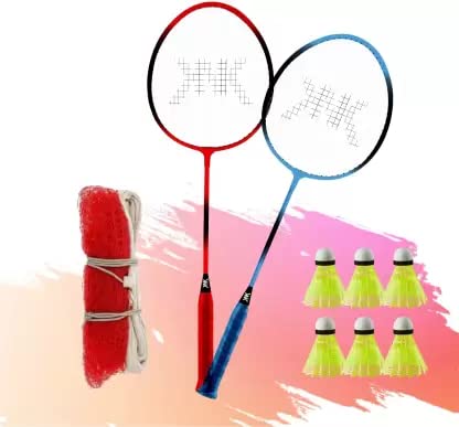 KNK Single Shaft Badminton Set of 2 with 6 Pc Nylon Shuttlecock & Badminton Net Badminton-Kit (B0C6ZTMNQN) Amazon Price History, Amazon Price Tracker