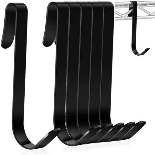 Yaocom J Hooks for Wire Shelf 3.6 Inch Heavy Duty Metal, Black, 6...