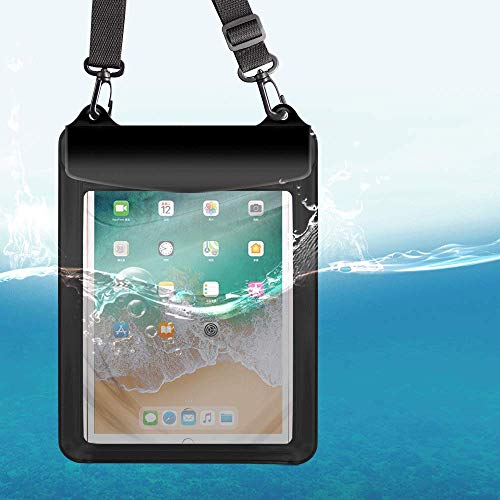 Universal Tablet Waterproof Case Pouch Dry Bag For Ipad 10.2 / 9.7, Ipad Pro 11 / 10.5, Ipad Air, Samsung Galaxy Tab, Surface Go, Lenovo Dragon Touch Fusion5 Asus Vankyo Matrixpad Simbans Lg (Black) #TOP4