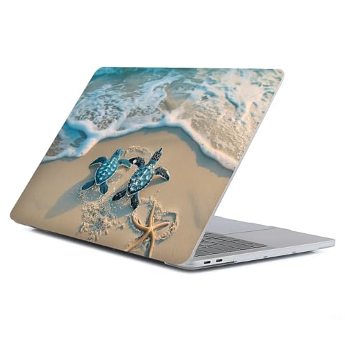 Yicomon Compatible with MacBook Air 13 inch Case 2020 2021 M1 A2337 A2179 A1932, Plastic Hard Shell Case for Mac Air 13 with Touch ID (2018-2021) - Sea Turtles Beach by yicomon - Used condition - Image 2