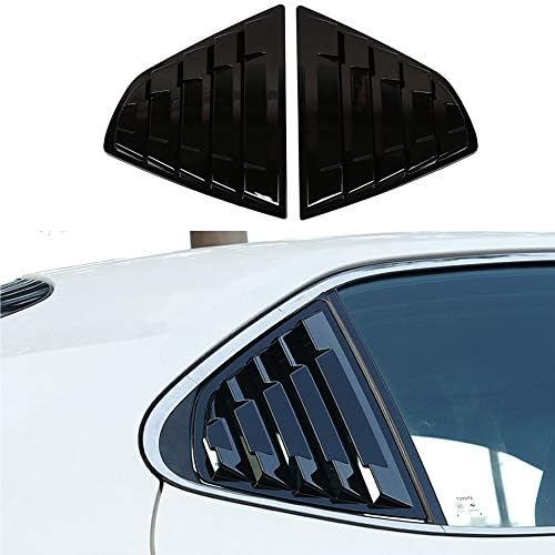 XITER 2PCS ABS Racing Style ABS Rear Side Window Louvers Air Vent Scoop Shades Cover Blinds for Toyota Camry 2018 2019 2020 2021 2022 2023 (Mirror Black)