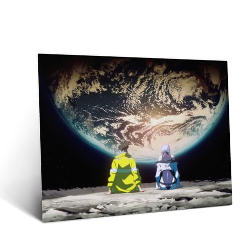 Displate Official Cyberpunk Metal Poster Magnetic Mounting Licensed Artwork Modern Wall Decor- Cyberpunk Edgerunners - Moon Trip Poster 17.7 x 12.6
