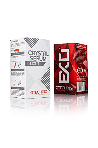 The Rag Company Gtechniq - EXOv5 & Crystal Serum Light Bundle - 30ml - Ceramic Coating Paint Protection Add Gloss Resist Swirls Repel Dirt & Contaminants - Ultra-Durable High Gloss