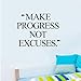 Faites Le Progrès Aucun Autocollant 58X45Cm De Mur D'Autocollant De Pvc De Décoration À La Maison D'Excuses