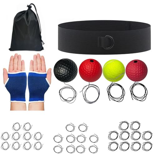 Balle de boxe d'entraînement réflexes et fitness de réaction avec bandeau de tête réglable
