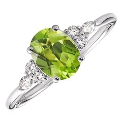 s925 silver plated white gold-08.Peridot