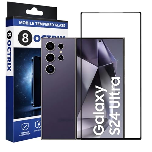 Image of Military-Grade Tempered Glass Screen Protector Compatible for Samsung Galaxy S24 Ultra with Edge to Edge Coverage - Case Friendly, Anti-Scratch & Bubble-Free Installation Kit